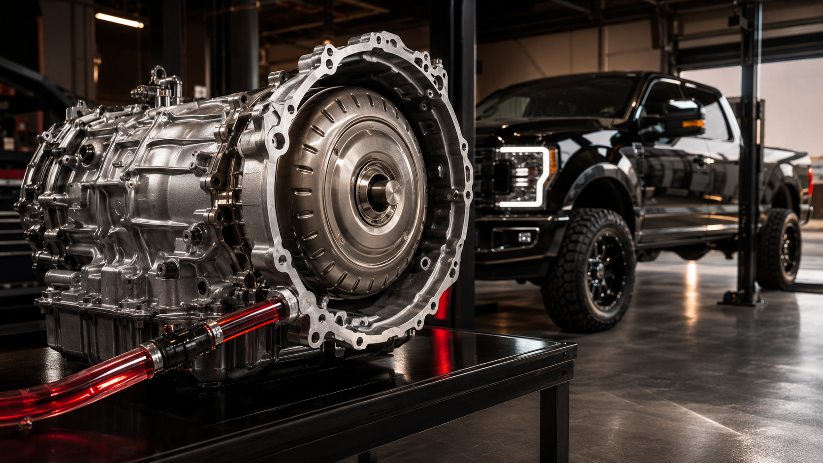 Protected transmission and heavy-duty pickup ready for work