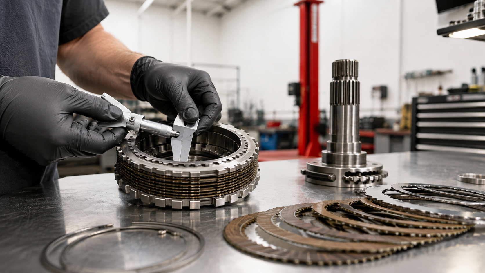 Precision measurement of clutch packs and billet transmission components for a performance build